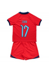 Engeland Bukayo Saka #17 Babytruitje Uit tenue Kind WK 2022 Korte Mouw (+ Korte broeken)